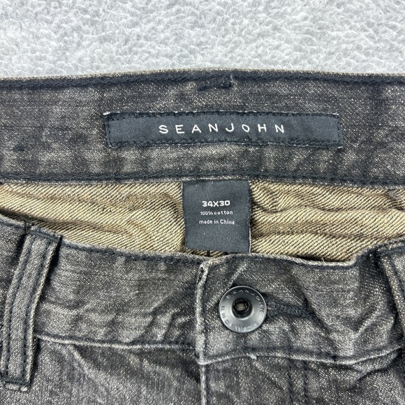 Sean John Jeans Mens 34x30 Black Denim Pants Garvey Y2K Loose Baggy Relaxed Wide - Picture 9 of 14